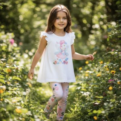Picture of Monnalisa Bebe Girls Rose Garden Fairy Top & Leggings Set X 2 - Ivory Pink