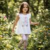 Picture of PRE ORDER Monnalisa Bebe Girls Rose Garden Fairy Top & Leggings Set X 2 - Ivory Pink