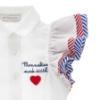 Picture of PRE ORDER Monnalisa Girls Hello Kitty Ruffle Blouse & Denim Shorts Set X 2 - White Blue