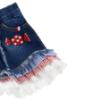 Picture of PRE ORDER Monnalisa Girls Hello Kitty Ruffle Blouse & Denim Shorts Set X 2 - White Blue