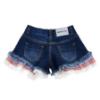 Picture of PRE ORDER Monnalisa Girls Hello Kitty Ruffle Blouse & Denim Shorts Set X 2 - White Blue