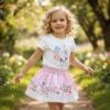 Picture of Monnalisa Bebe Girls Rose Garden Fairy Top & Skirt Set X 2 - Ivory Pink