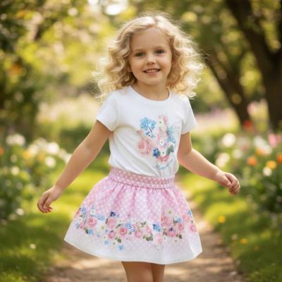 Picture of Monnalisa Bebe Girls Rose Garden Fairy Top & Skirt Set X 2 - Ivory Pink