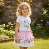 Picture of PRE ORDER Monnalisa Bebe Girls Rose Garden Fairy Top & Skirt Set X 2 - Ivory Pink