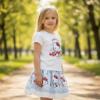 Picture of PRE ORDER Monnalisa Girls Hello Kitty Top & Skirt Set X 2 - White Blue