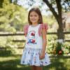 Picture of Monnalisa Girls Hello Kitty Drop Waist Dress - White Blue