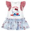 Picture of PRE ORDER Monnalisa Girls Hello Kitty Drop Waist Dress - White Blue