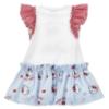 Picture of PRE ORDER Monnalisa Girls Hello Kitty Drop Waist Dress - White Blue