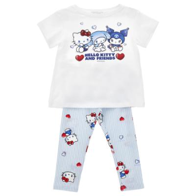Picture of Monnalisa Girls Hello Kitty Top & Legging Set X 2 - White Blue
