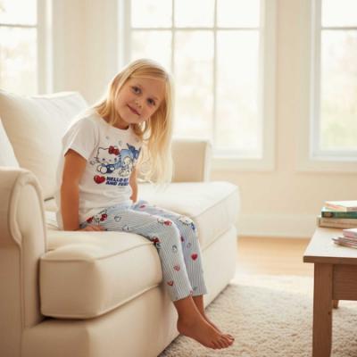 Picture of Monnalisa Girls Hello Kitty Top & Legging Set X 2 - White Blue