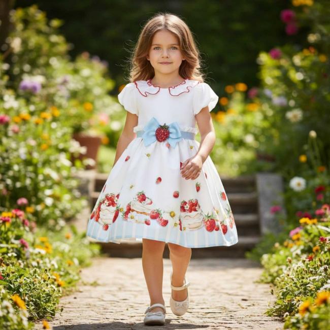 Picture of PRE ORDER Monnalisa Bebe Girls Disney Pooh Bear Dress - Ivory Red