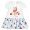 Picture of PRE ORDER Monnalisa Bebe Girls Disney Pooh Bear Drop Waist Dress - Ivory Red Blue