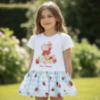 Picture of Monnalisa Bebe Girls Disney Pooh Bear Drop Waist Dress - Ivory Red Blue