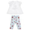 Picture of Monnalisa Bebe Girls Disney Pooh Bear Tunic & Legging Set X 2 - Ivory Red Blue
