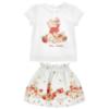 Picture of Monnalisa Bebe Girls Disney Pooh Bear Top & Skirt Set X 2 - Ivory Red Blue
