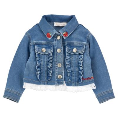 Picture of PRE ORDER Monnalisa Bebe Girls Disney Pooh Bear Denim Jacket - Blue Red