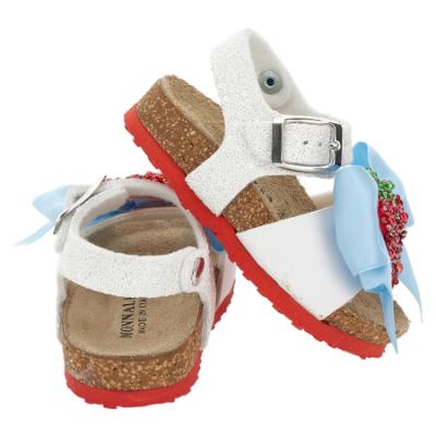 Picture of PRE ORDER Monnalisa Girls Pooh Bear Strawberry Sandal - White Red
