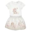 Picture of PRE ORDER Monnalisa Bebe Girls Romantic Bunny Top & Skirt Set X 2 - Ivory Pink