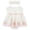 Picture of Monnalisa Bebe Girls Romantic Bunny Skirted Romper & Headband - Ivory Pink