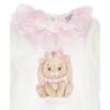 Picture of PRE ORDER Monnalisa Bebe Girls Romantic Bunny Babygrow  - Ivory Pink
