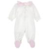 Picture of Monnalisa Bebe Girls Romantic Bunny Babygrow  - Ivory Pink