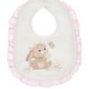 Picture of PRE ORDER Monnalisa Bebe Girls Romantic Bunny Babygrow Hat & Bib Set X 3  - Ivory Pink