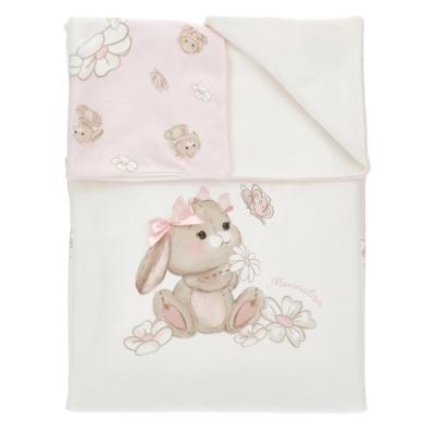 Picture of Monnalisa Bebe Girls Romantic Bunny Blanket - Ivory Pink