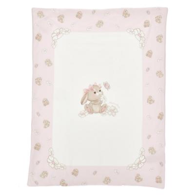 Picture of PRE ORDER Monnalisa Bebe Girls Romantic Bunny Blanket - Ivory Pink