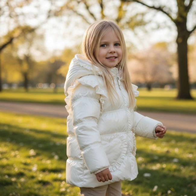Picture of A Dee Twilight Twirls Liliana Padded Jacket With Frill Heart Pockets - Snow White