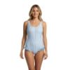 Picture of Meia Pata Woman Blue Stripes Swimsuit - White Blue