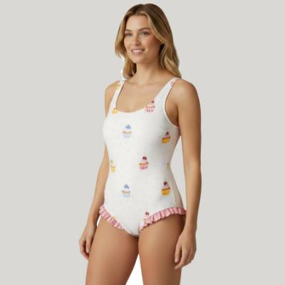 Picture of Meia Pata Woman Cupcakes Swimsuit - White Multi