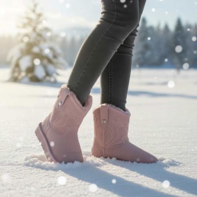 Picture of Lelli Kelly Asia Cowboy Sheepskin Boot - Dusky Pink