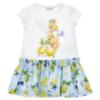 Picture of Monnalisa Girls Tinkerbell Drop Waist Dress - White Yellow