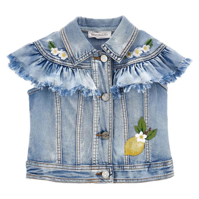 Picture of Monnalisa Girls Tinkerbell Denim Jacket - Blue
