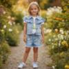 Picture of PRE ORDER Monnalisa Girls Tinkerbell Denim Jacket - Blue