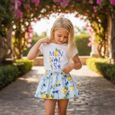 Picture of Monnalisa Girls Top & Shorts Set X 2 - White Yellow