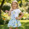Picture of PRE ORDER Monnalisa Girls Top & Shorts Set X 2 - White Yellow