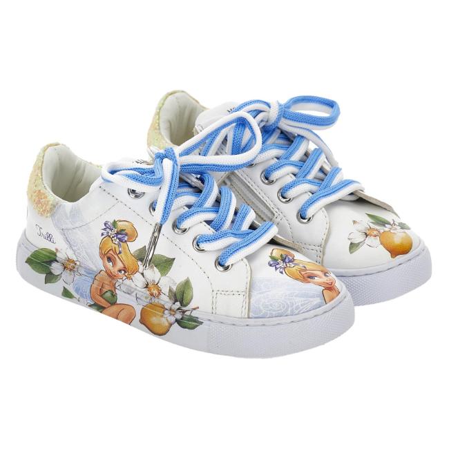 Picture of Monnalisa Girls Tinkerbell Trainer - White Yellow