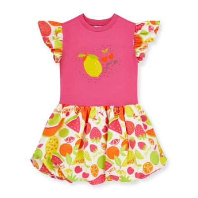 Picture of A Dee Tutti Frutti Tilly Print Mix Dress - Bright Pink