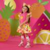 Picture of PRE ORDER A Dee Tutti Frutti Tilly Print Mix Dress - Bright Pink