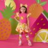 Picture of PRE ORDER A Dee Tutti Frutti Tilly Print Mix Dress - Bright Pink