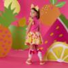 Picture of A Dee Tutti Frutti Tilly Print Mix Dress - Bright Pink