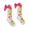 Picture of A Dee Tutti Frutti Tammy Knee High Bow Socks - Bright White