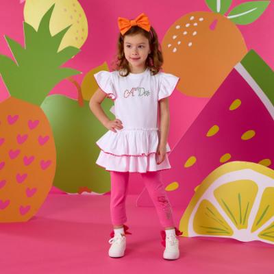 Picture of A Dee Tutti Frutti Tallulah Ric Rac Legging Set X 2 - Bright White