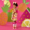 Picture of PRE ORDER A Dee Tutti Frutti Tamara Print Dress With Bow - Bright White