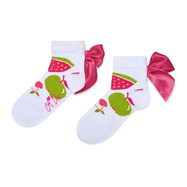 Picture of A Dee Tutti Frutti Tiara Print Ankle Socks - Bright White