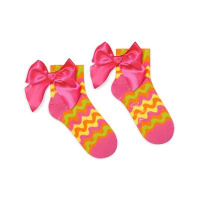 Picture of A Dee Tutti Frutti Tamson Zig Zag Print Ankle Socks - Bright Pink