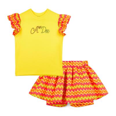Picture of PRE ORDER A Dee Tutti Frutti Tiffany Zig Zag Skort Set X 2 - Warm Yellow