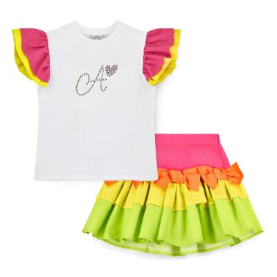 Picture of A Dee Tutti Frutti Taylor Colourblock Skirt Set X 2 - Bright White