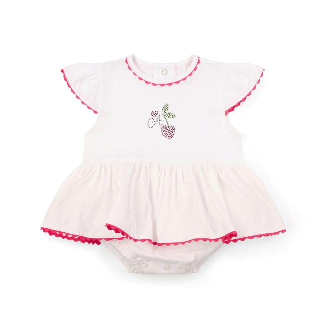 Picture of PRE ORDER Little A Baby Girls Cutie Frutti Peggy Cherry Romper - Bright White